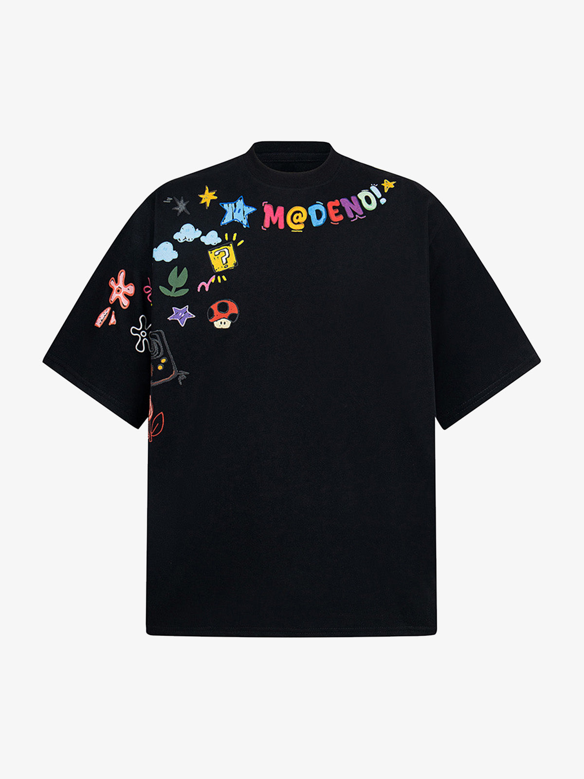 Colorful Fun Pattern Crew Neck T-Shirt
